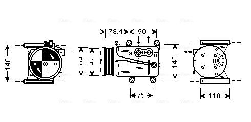 Obrázok Kompresor klimatizácie AVA QUALITY COOLING  JRAK034