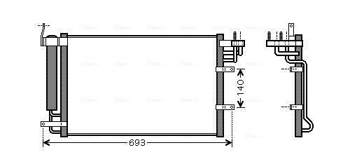 Obrázok Kondenzátor klimatizácie AVA QUALITY COOLING  KA5093D