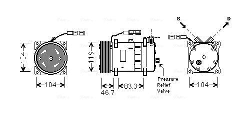 Obrázok Kompresor klimatizácie AVA QUALITY COOLING  MNAK048