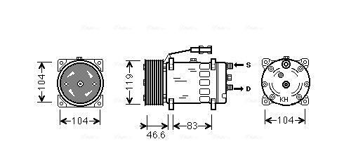 Obrázok Kompresor klimatizácie AVA QUALITY COOLING  MNAK061