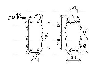 Obrázok Chladič motorového oleja AVA QUALITY COOLING  MS3685