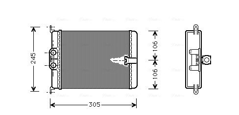 Obrázok Výmenník tepla vnútorného kúrenia AVA QUALITY COOLING  MS6187