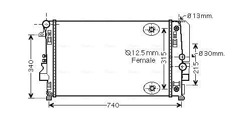 Obrázok Chladič motora AVA QUALITY COOLING  MSA2460