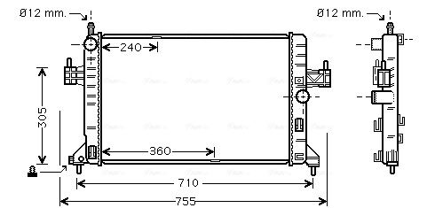Obrázok Chladič motora AVA QUALITY COOLING  OL2305
