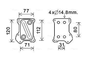Obrázok Chladič motorového oleja AVA QUALITY COOLING  OL3686