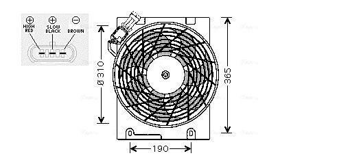 Obrázok Ventilátor chladenia motora AVA QUALITY COOLING  OL7508