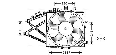 Obrázok Ventilátor chladenia motora AVA QUALITY COOLING  OL7521