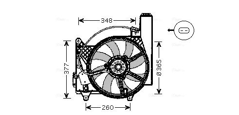 Obrázok Ventilátor chladenia motora AVA QUALITY COOLING  OL7531