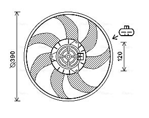 Obrázok Ventilátor chladenia motora AVA QUALITY COOLING  OL7613