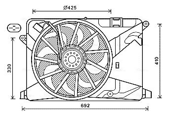 Obrázok Ventilátor chladenia motora AVA QUALITY COOLING  OL7669