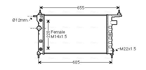Obrázok Chladič motora AVA QUALITY COOLING  OLA2184