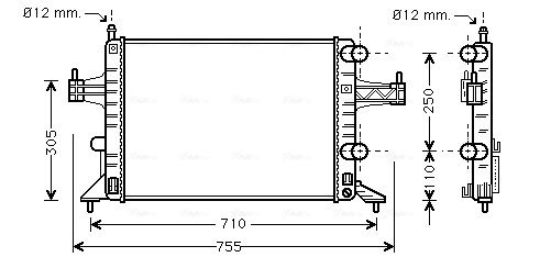 Obrázok Chladič motora AVA QUALITY COOLING  OLA2303
