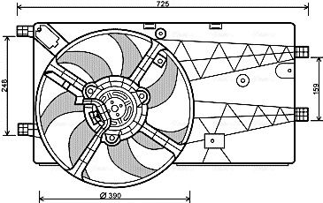 Obrázok Ventilátor chladenia motora AVA QUALITY COOLING  PE7548