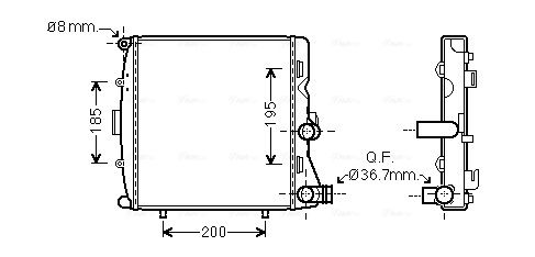 Obrázok Chladič motora AVA QUALITY COOLING  PR2054