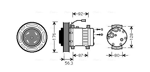 Obrázok Kompresor klimatizácie AVA QUALITY COOLING  VLAK053
