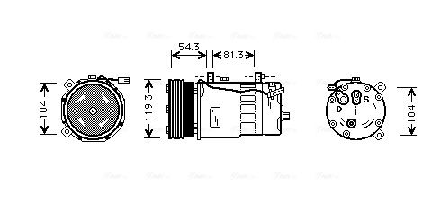 Obrázok Kompresor klimatizácie AVA QUALITY COOLING  VNAK280