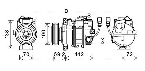 Obrázok Kompresor klimatizácie AVA QUALITY COOLING  VNAK385
