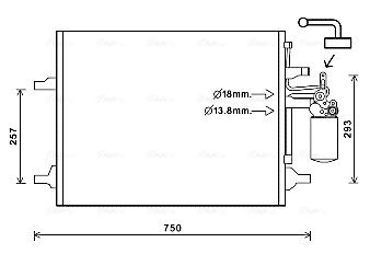 Obrázok Kondenzátor klimatizácie AVA QUALITY COOLING  VO5166D
