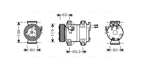 Obrázok Kompresor klimatizácie AVA QUALITY COOLING  VOAK121