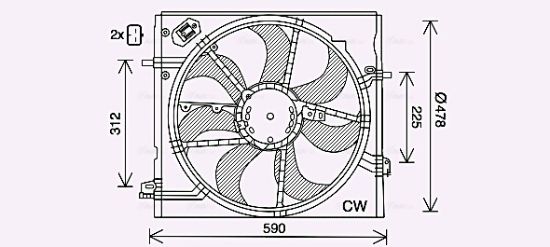 Obrázok Ventilátor chladenia motora AVA QUALITY COOLING  DN7536