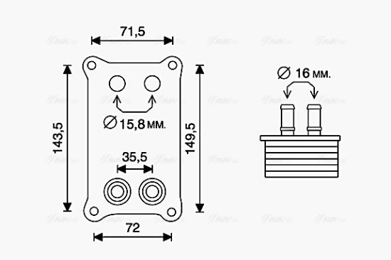 Obrázok Chladič motorového oleja AVA QUALITY COOLING  FD3623