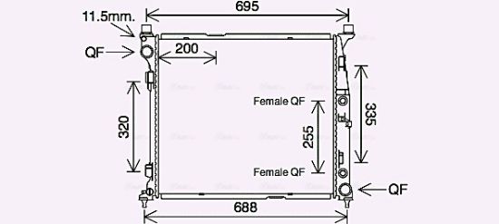 Obrázok Chladič motora AVA QUALITY COOLING  MS2694