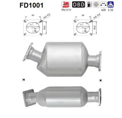 Obrázok Filter sadzí/pevných častíc výfukového systému AS  FD1001