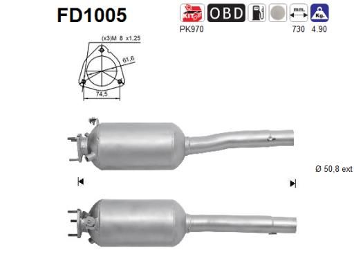 Obrázok Filter sadzí/pevných častíc výfukového systému AS  FD1005