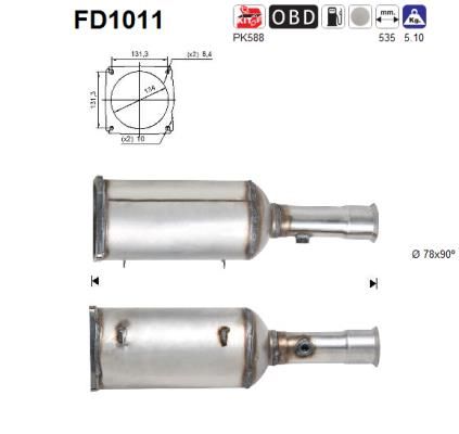 Obrázok Filter sadzí/pevných častíc výfukového systému AS  FD1011