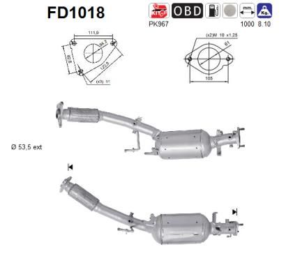 Obrázok Filter sadzí/pevných častíc výfukového systému AS  FD1018
