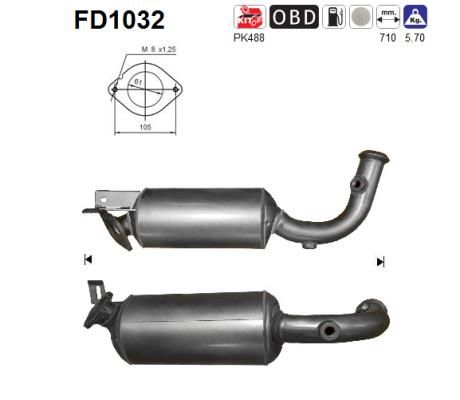 Obrázok Filter sadzí/pevných častíc výfukového systému AS  FD1032