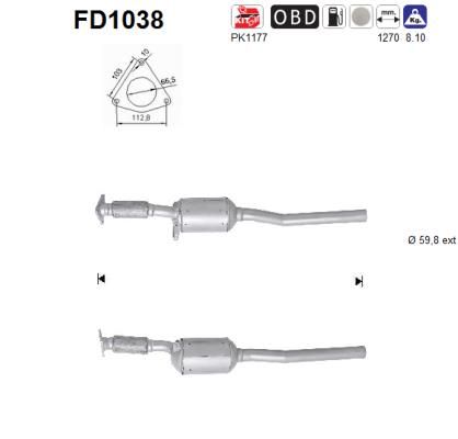 Obrázok Filter sadzí/pevných častíc výfukového systému AS  FD1038