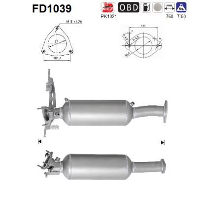 Obrázok Filter sadzí/pevných častíc výfukového systému AS  FD1039