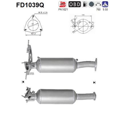 Obrázok Filter sadzí/pevných častíc výfukového systému AS  FD1039Q