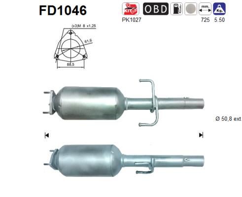 Obrázok Filter sadzí/pevných častíc výfukového systému AS  FD1046