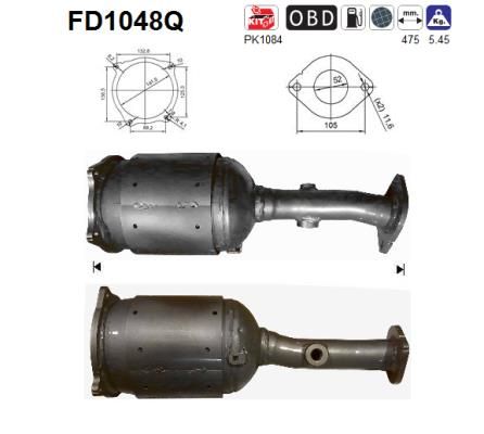 Obrázok Filter sadzí/pevných častíc výfukového systému AS  FD1048Q