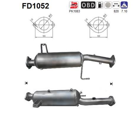 Obrázok Filter sadzí/pevných častíc výfukového systému AS  FD1052