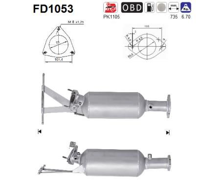 Obrázok Filter sadzí/pevných častíc výfukového systému AS  FD1053