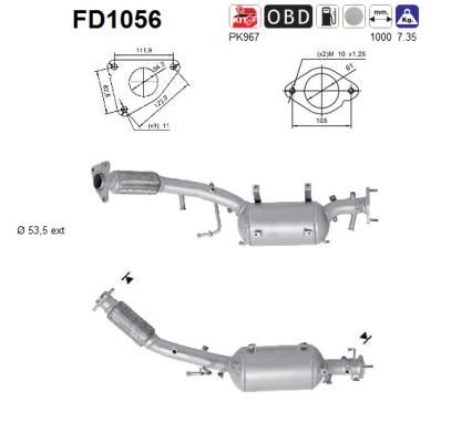 Obrázok Filter sadzí/pevných častíc výfukového systému AS  FD1056