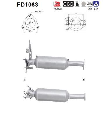Obrázok Filter sadzí/pevných častíc výfukového systému AS  FD1063