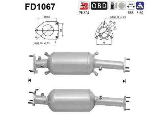 Obrázok Filter sadzí/pevných častíc výfukového systému AS  FD1067