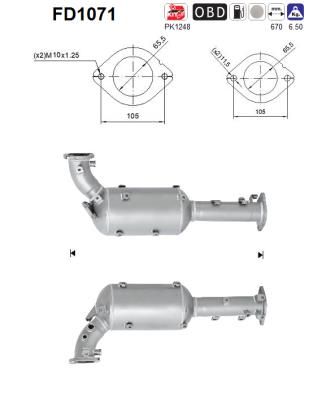 Obrázok Filter sadzí/pevných častíc výfukového systému AS  FD1071