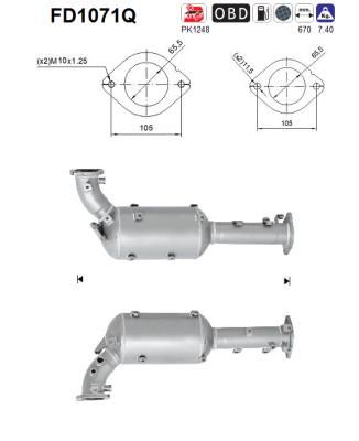 Obrázok Filter sadzí/pevných častíc výfukového systému AS  FD1071Q