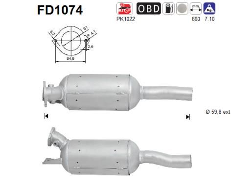 Obrázok Filter sadzí/pevných častíc výfukového systému AS  FD1074