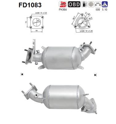 Obrázok Filter sadzí/pevných častíc výfukového systému AS  FD1083