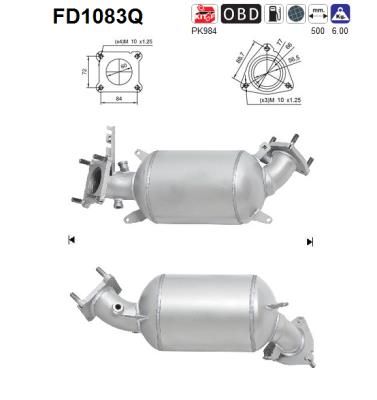 Obrázok Filter sadzí/pevných častíc výfukového systému AS  FD1083Q