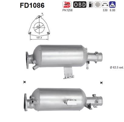 Obrázok Filter sadzí/pevných častíc výfukového systému AS  FD1086