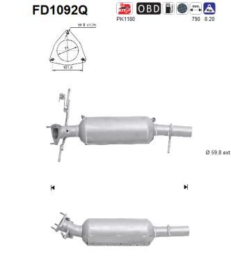 Obrázok Filter sadzí/pevných častíc výfukového systému AS  FD1092Q