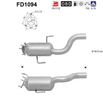 Obrázok Filter sadzí/pevných častíc výfukového systému AS  FD1094