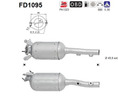 Obrázok Filter sadzí/pevných častíc výfukového systému AS  FD1095